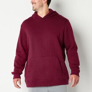 Xersion Big & Tall Quick Dry Cotton Fleece Mens Long Sleeve Hoodie Burgundy 2XL